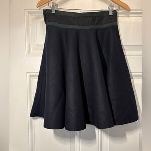 Anthropology Hello by Jourden Navy Primary Wool Swing Skirt 2 Flirty Coquette